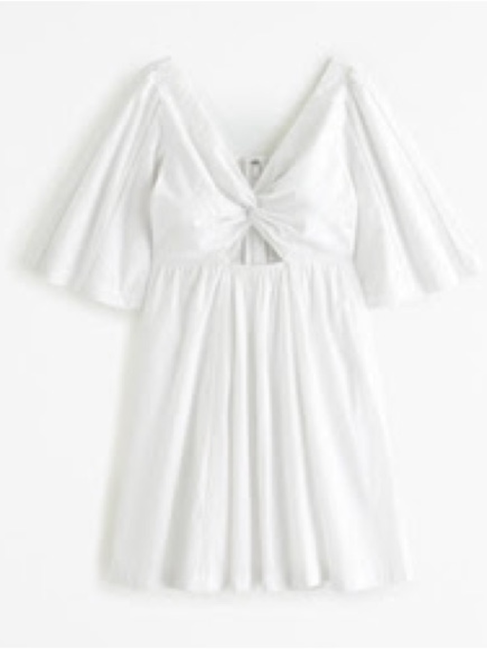 Abercrombie & Fitch White Cutout Poplin Mini Dress